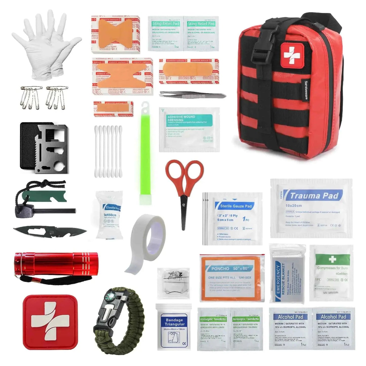 Surviveware 200 Pcs Waterproof Premium Survival First Aid Kit - Survival Emergency Preparedness for Travel Camping Gear Survival Kit and Outdoor Emergencies - HSA & FSA Eligible Survival Kit