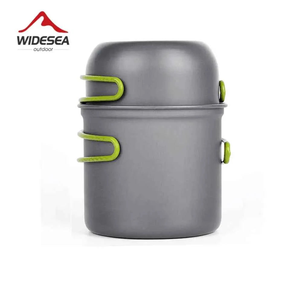 Widesea Ultralight Camping Cooking Utensils Outdoor Tableware Pot Set Hiking Picnic Travel Tourist Dishes Supplies Equipment