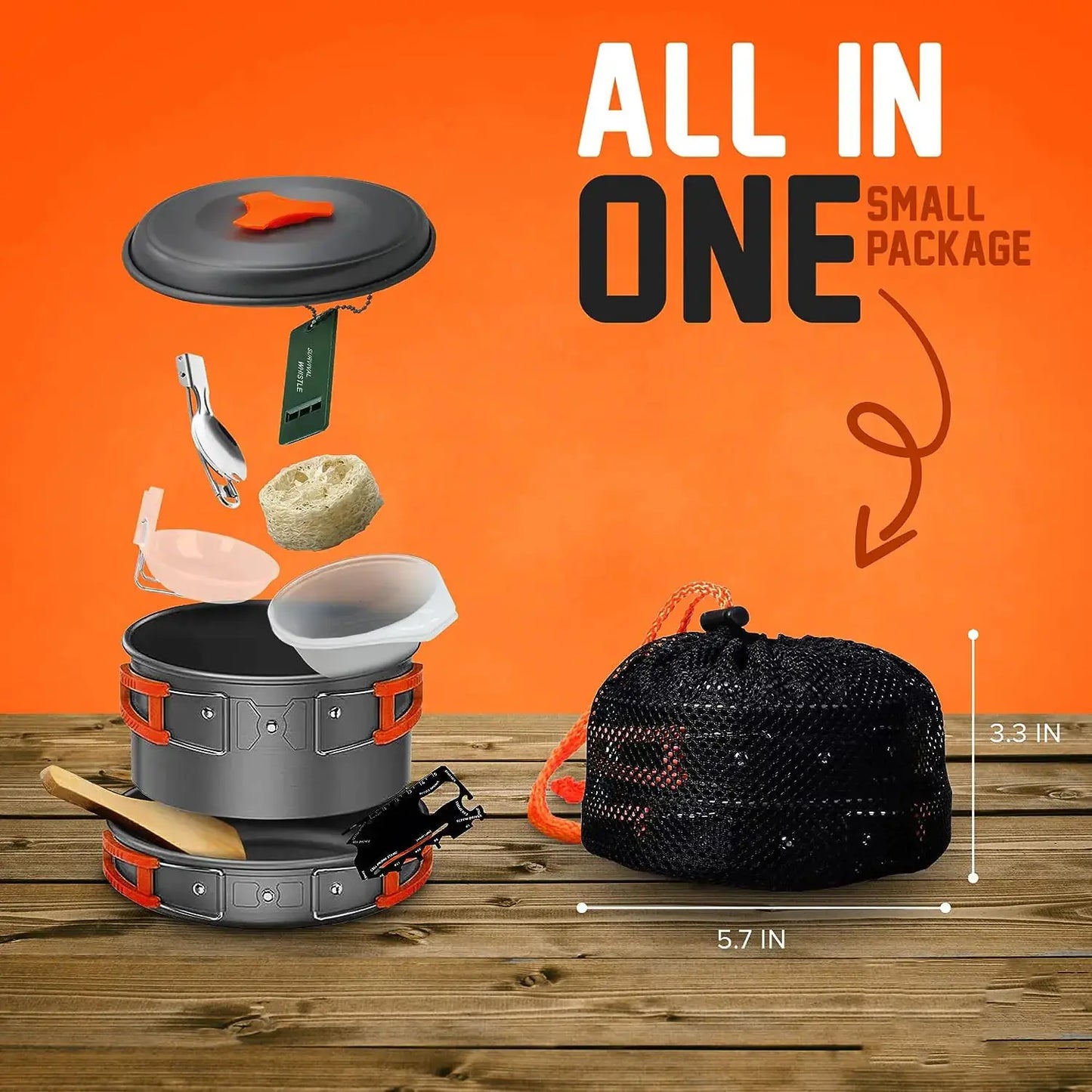 Portable Outdoor Camping Cookware Set with Stove ZenBird Store