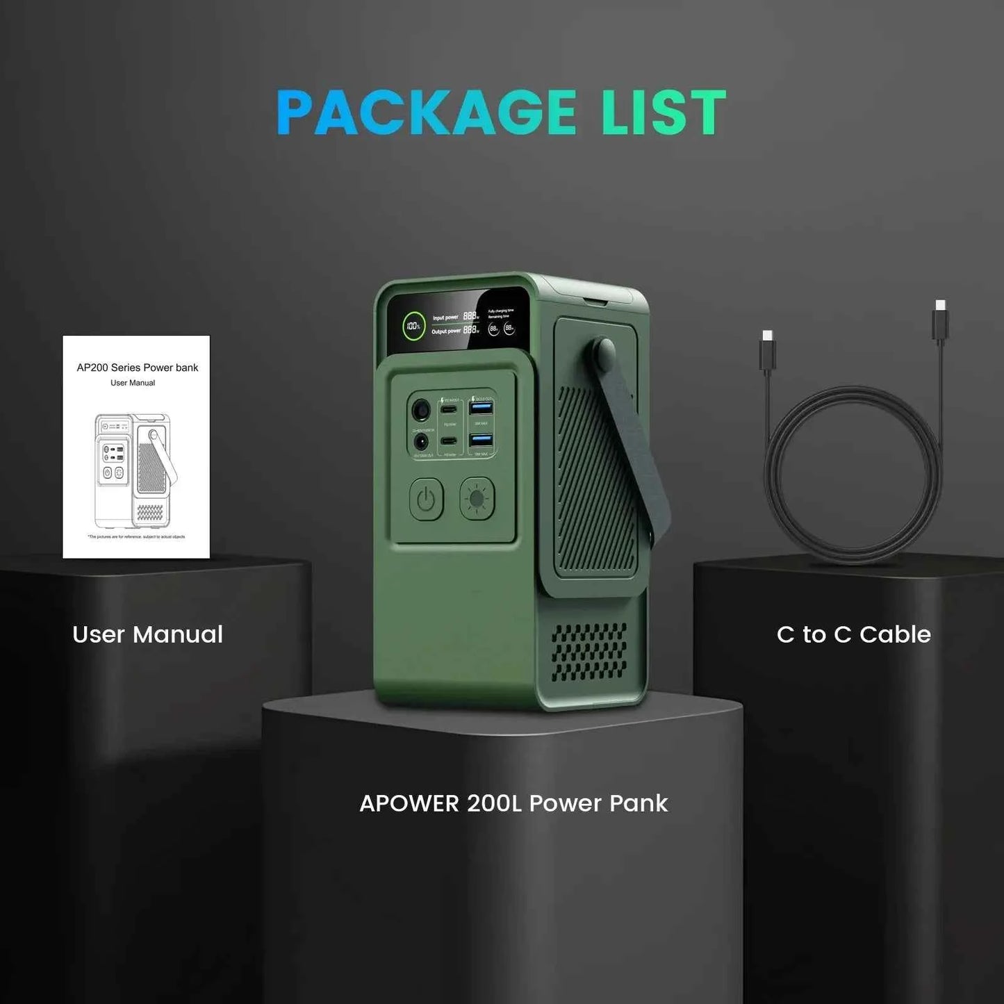 CTOLITY 200W Power Station 192Wh Lifepo4 Battery Power Bank 60000mAh Portable Charger Battery For Outdoor Energy Storage Supply