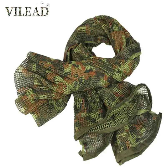Vilead Camo Mesh Breathbale Scarf Face Veil Scarves