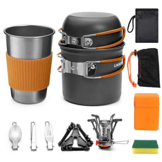 Camping Cookware Portable Mess Kit Camping Pot and Pans Cooking Set